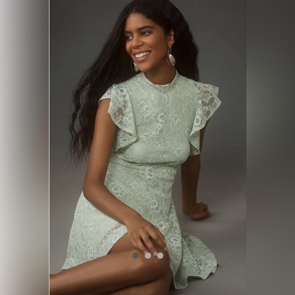 NWT Maeve by Anthropologie Sleeveless Mock-Neck Lace Mini Dress Size XL - Picture 2 of 5